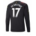 Cheap Manchester City Kevin De Bruyne #17 Away Football Shirt 2022-23 Long Sleeve